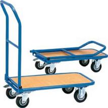 Fetra – Carrito de tubo de acero con 1 asa plegable – Capacidad máxima 250 kg – Dimensiones 250x320 cm – Color azul brillante