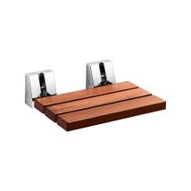Lineabeta - Sedile Doccia Scagni In Acciaio Inox Lucido / Teak