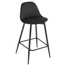 1x Barhocker, Küchenhocker Mit Rückenlehne Fußstütze, Barstühle Samt, Tresenhocker Bistrohocker Mit Metallbeinen, Für Küche Bars Esszimmer Restaurants