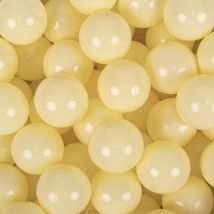 Set Di 50 Palline Di Plastica Kiddymoon Da 7 Cm, Giallo Pastello.