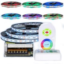 Kit De Cinta Profesional 5050 - 60 Led/m - 15 Metros ( 3x5m )rgb Anti-salpicaduras (ip65) Con Radio Controlador Y Transformador Longitud: 15 Metros (