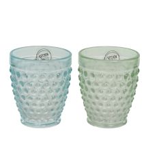 Wasserbecher aus transparentem Glas – 10,3 cm – 8,8 cm – 2 Farben