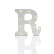 Festive Lights - Alphabet 'r' Marquee Battery Light Up Circus Letter, Warm White Leds, 16cm