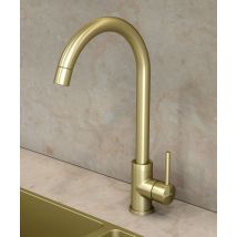 Küchenmischer – Gebürstetes Gold – Messing – Einzelgriff – 215 mm Ausladung – 380 mm Höhe