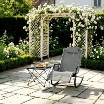 Chaise Longue À Bascule Avec Poche Latérale, Transat Extérieur Ergonomique