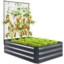 Jardinera Exterior Grande Con Enrejado Y Fondo Abierto Para Plantas Trepadoras 80x115x125 Cm Gris Oscuro