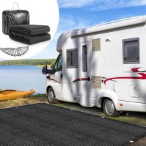 Wolketon Alfombra De Campamento 200x200 Cm Hdpe Pehd Negra Antimancha Para Campamento Urbano