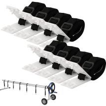 Kit De Fijación Para Cubierta Solar De Piscina Con 8 Correas De Nailon, 8 Tablas De Cuerda Y 8 Hebillas
