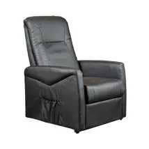 Poltrona Massaggiante Bellahome Siena' Con Recliner Elettrico In Ecopelle Nero 75x93x105 Cm