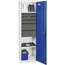 Stumpf Armadio Attrezzi Materiale Serie 3000 Grigio Chiaro/blu Genziana + 3 Cassetti 100 Mm + 2 Cassetti 200 Mm + 2 Ripiani Estraibili - 3005674
