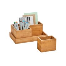 Zeller Present - Zeller 25387 Set Di Organizer, Bambú, Beige, 28x17.8x11 Cm