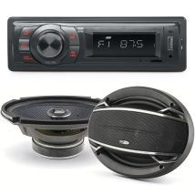 Pack Sono Voiture Autoradio Ar270 Usb + 2 Haut Parleurs Ovales 6x9" Caliber 180w