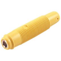 Connettore Femmina a Banana 4mm Giallo – HIRSCHMANN – 16A, 60VDC, Ottone, Lunghezza 48mm, Max 2,5mm²