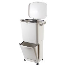 KITCHEN MOVE – Selektiver Mülleimer VALORIS – 45 Liter – 2 Fächer – 48,5 x 33,4 x 79 cm – Ideal für Mülltrennung