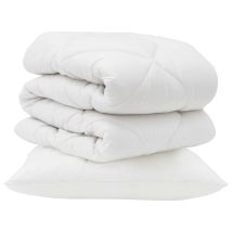 Couette Avec Oreiller 2 Pcs Blanc Microfibre