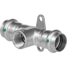 Viega Raccordo A T Per Parete Sanpress Inox, D1 15, Rp 1/2, D2 15 Acciaio Inossidabile Modello 2317.3, 744083