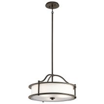 Kichler - Elstead Emory - 3 Light Semi Flush Runde Deckenpendelleuchte Zinn, E27