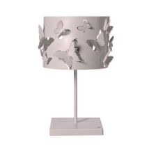 Arti E Mestieri - Lampe De Table Farfallosa 20x20x37,2 Cm En Fer Perforé Avec Papillons En Relief Effet Lumineux Douille E27 Made In Italy Mulberry