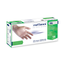 Reflexx R36 Vinyl-handschuhe Ohne Puder, 100 % Latex, 4,4 G, Frei Von Kat.3, 100 Stück, M