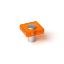 Blister Con 6 Pomos De Plástico Con Acabado Naranja, Dimensiones: 30x30x26mm -