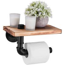 Porte-papier Toilette Rétro Étagères Murale En Bois Supports De Tuyau De Fer Industriel Porte Papier Hygiénique Pour Salle De Bain Bar