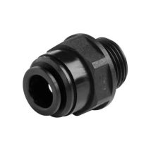 Racor Rápido Macho Rígido Simple De 1/4" (8x13) De Acetal Negro Para Tubo De 4 Mm