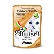 Cibo Gatto Monge Simba 100 G Pollo E Fegato Q.ta 24