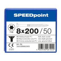 Abc 8x200 Speedpoint Holzbauschraube Senkkopf Tx Verzinkt Teilgewinde