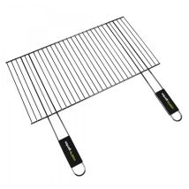 Grillrost 57x30cm – verchromter Stahl – Soft-Touch-Griffe – hitzebeständig – 2 Jahre Garantie