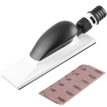 Ponceuse Manuelle Avec Aspiration, 200 X 70 Mm, 51 Trous, Version Mise À Jour, Avec 5 Bandes Abrasives En Maille Grain P80, P120, P180, P240, P400, 