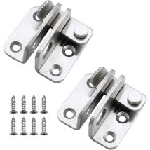 Triomphe - 2pcs Door Latch Padlock Straight Open Hasp Padlock Latch Door Lock Small Stainless Steel Anti-theft Bolt With 8 Tiny Screws Padlock Catch 