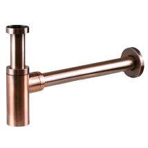 Pollini Acqua Design - Universeller Runder Siphon 1'1/4 In Gebürstetes Kupferfarbe Pollini Art 120ora Altes Kupfer