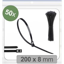 Quadrios 25ca694 25ca694 Serre-câble 200 Mm 8 Mm Noir Réouvrable, Avec Fermeture À Levier, Stabilisé Aux Uv, Résistant