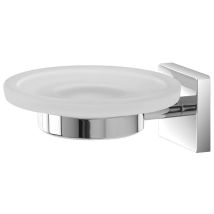 Jabonera Easy Series – Acero cromado y cristal – 5 x 12,5 x 11,5 cm