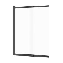 Cersanit Larga - Badewannenabtrennung, Zweiteilig, 116x140 Cm, Schwarz/klarglas S932-142