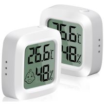 2 Termómetros Higrómetros Digitales Pequeños De Alta Precisión Para Interiores Con Indicador De Confort, Para Oficina, Habitación De Bebé Y Vestuario.