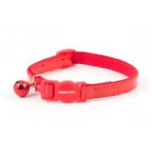 Ancol – Gloss Reflective Cat Collar – Red – Break-away Design – Safety Bell