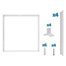Kit De Cadre Pour Panneau Led 600x600 Mm, Installation Au Plafond Ou Au Mur, Structure Rigide En Aluminium Peint Blanc De Haute Qualité