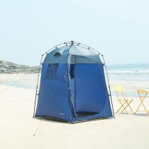 Pop-Up Duschzelt 150x150x200 cm Blau/Grau – Komfortabel für Festivals, Camping und mehr – Wasserdicht, mit Moskitonetz und Tragetasche