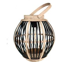 Solarlaterne Watt Home Bamboo Schwarz 25x25x27 Cm
