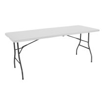 Mesa Plegable Rectangular Para Catering Y Camping Blanco Dayron