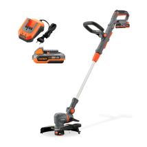 Fuxtec Coupe-bordures Sans Fil Fx-e1rt20proset Débroussailleuse 20 V Avec Batterie 2 Ah Et Chargeur 28 Cm Tête Pivotante Manche Télescopique