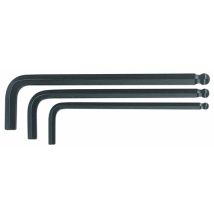 Tengtools Inbusschlüssel 3 mm mit Kugel – Chrom-Vanadium – Schwarz – 30o Drehwinkel – 22 mm kurzer Arm – 99 mm langer Arm