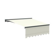 Canopée Store Banne Motorisé Beige Semi Coffre 4 X 3m – Store Rétractable Pour Terrasse, Balcon & Jardin – Manivelle À Gauche – Aluminium Et Polyester
