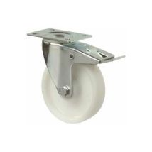Lenkrolle 100mm – Tragkraft 125kg – Kunststoff-Radkörper – Stahlblech-Gehäuse – 800g – Ideal für Transportgeräte