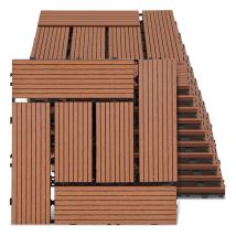Tolletour 33 Baldosas De Terraza De 3 M², 30 X 30 Cm, Con Clip, Para Suelo Exterior De Patio Y Jardín, Color Marrón