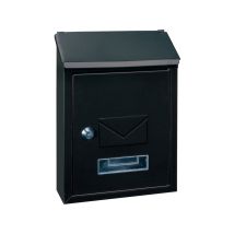 Rottner Briefkasten Udine – verzinktes Stahlblech – 215 mm Breite – 300 mm Höhe – 70 mm Tiefe – Schwarzgrau – Zylinderschloss mit 2 Schlüsseln