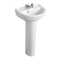 Armitage Shanks - Sandringham 21 Basin With Full Pedestal 450mm Wide - 1 Tap Hole