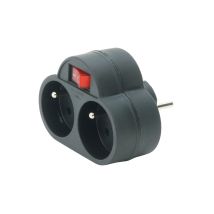 Regleta 2x16a Negra Con Interruptor