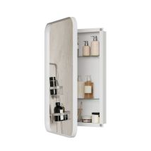 Armoire Miroir 85x51cm Miroir Avec Rangement Pour Salle De Bains Salon Et Chambre À Coucher Carré Élégante Blanc